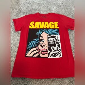 Pop Art Popular Poison savage 100% cotton T-shirt Comic Graphic‎ Tee vintage M